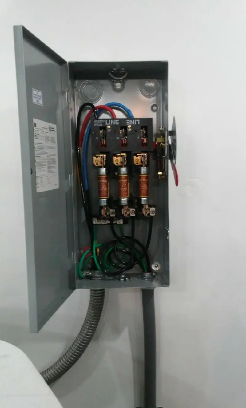 Three-phase disconnect switch installed for Electrical Wiring & Rewiring in Laketown